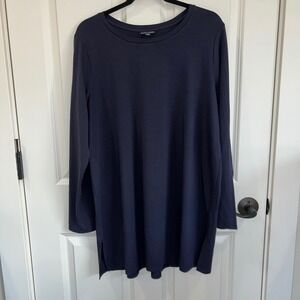 Eileen Fisher Deep Blue Long Sleeve Tunic